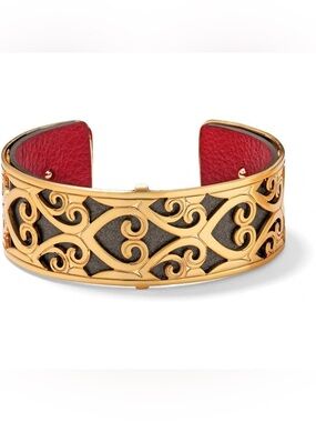 Brighton Christo Madrid Narrow Cuff Bracelet Set With Reversible Leather Lining